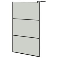 Inloopdouchewand met schap 115x195 cm ESG-glas aluminium zwart
