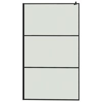Inloopdouchewand met schap 115x195 cm ESG-glas aluminium zwart