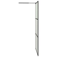 Inloopdouchewand met schap 115x195 cm ESG-glas aluminium zwart