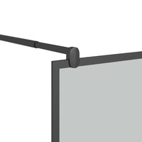 Inloopdouchewand met schap 115x195 cm ESG-glas aluminium zwart