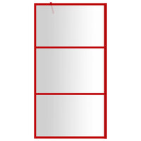 Inloopdouchewand transparant 115x195 cm ESG-glas rood