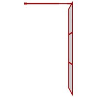 Inloopdouchewand transparant 115x195 cm ESG-glas rood