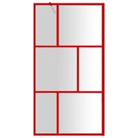 Inloopdouchewand transparant 115x195 cm ESG-glas rood