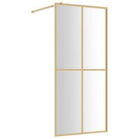 Inloopdouchewand transparant 90x195 cm ESG-glas goudkleurig