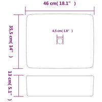 Opzetwasbak rechthoekig 46x35,5x13 cm keramiek zwart