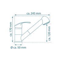 Eenknopsmengkraan uittrekbare uitloop FALCON chroomkleurig