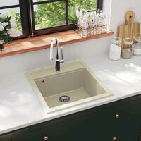 Gootsteen enkele bak graniet beige