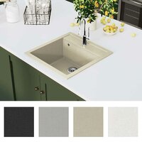 Gootsteen enkele bak graniet beige
