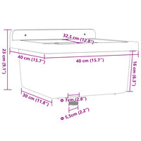 Wasbak wandgemonteerd 40x40x24 cm hars grijs