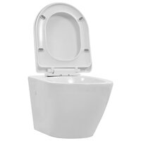 Hangend toilet randloos keramiek wit