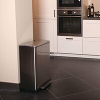 Vuilnisbak met pedaal E-Cube 28 L+18 L matzilverkleurig