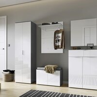 Schoenenbank GW-Rimini 75x40x48 cm grafietkleurig en wit