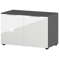 Schoenenbank GW-Rimini 75x40x48 cm grafietkleurig en wit