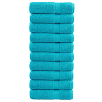Handdoeken SOLUND 10 st 600 g/m&sup2; 50x100 cm turquoise