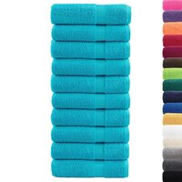 Handdoeken SOLUND 10 st 600 g/m&sup2; 50x100 cm turquoise