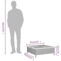 Parasolvoetbedekking 70x70x25 cm poly rattan acaciahout zwart
