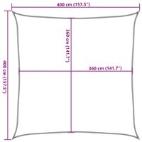 Zonnezeil 160 g/m&sup2; 4x4 m HDPE antracietkleurig