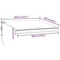 Luifel automatisch uittrekbaar 300x250 cm antraciet en wit