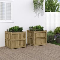 Plantenbakken 2 st cm ge&iuml;mpregneerd hout