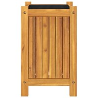 Plantenbak met voering 31x31x50 cm massief acaciahout