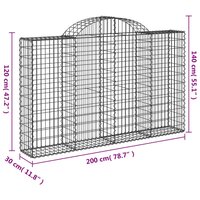 Schanskorven 50 st gewelfd 200x30x120/140 cm ijzer
