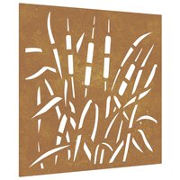 Wanddecoratie tuin grasontwerp 55x55 cm cortenstaal