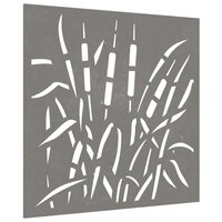 Wanddecoratie tuin grasontwerp 55x55 cm cortenstaal