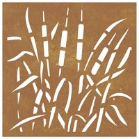 Wanddecoratie tuin grasontwerp 55x55 cm cortenstaal