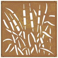 Wanddecoratie tuin grasontwerp 55x55 cm cortenstaal