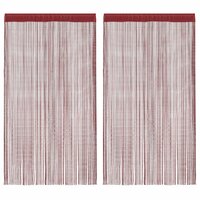 Draadgordijnen 140x250 cm wijnrood 2 st