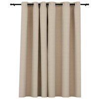 Gordijn linnen-look verduisterend met ogen 290x245 cm beige