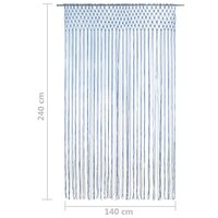Gordijn macram&eacute; 140x240 cm katoen blauw