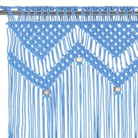 Gordijn macram&eacute; 140x240 cm katoen blauw
