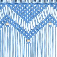 Gordijn macram&eacute; 140x240 cm katoen blauw