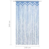 Gordijn macram&eacute; 140x240 cm katoen blauw