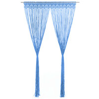 Gordijn macram&eacute; 140x240 cm katoen blauw