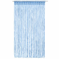Gordijn macram&eacute; 140x240 cm katoen blauw