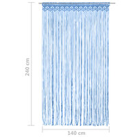 Gordijn macram&eacute; 140x240 cm katoen blauw