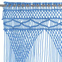 Gordijn macram&eacute; 140x240 cm katoen blauw