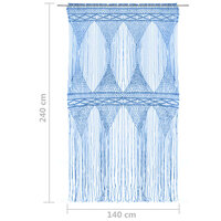 Gordijn macram&eacute; 140x240 cm katoen blauw