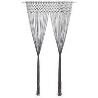 Gordijn macram&eacute; 140x240 cm katoen antraciet
