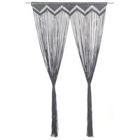 Gordijn macram&eacute; 140x240 cm katoen antraciet