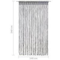 Gordijn macram&eacute; 140x240 cm katoen antraciet