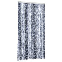 Vliegengordijn 100x200 cm chenille blauw en wit