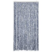 Vliegengordijn 100x200 cm chenille blauw en wit