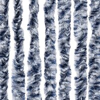Vliegengordijn 100x200 cm chenille blauw en wit