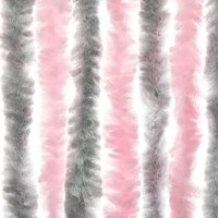 Vliegengordijn 100x220 cm chenille zilvergrijs en roze