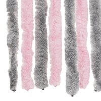 Vliegengordijn 100x220 cm chenille zilvergrijs en roze