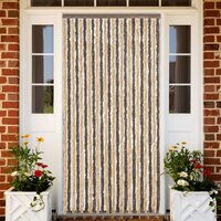 Vliegengordijn 100x230 cm chenille donkerbruin en beige