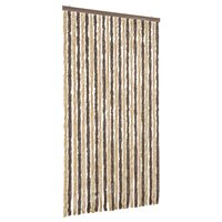 Vliegengordijn 100x230 cm chenille donkerbruin en beige